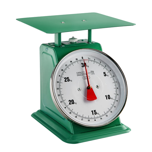 Mechanical Kitchen Scale - Green- Flat Dial Scale for Home, Restaurant, Industrial Use