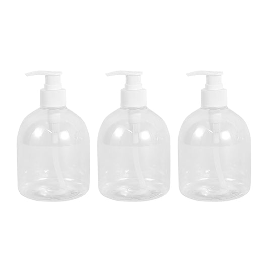 Hand Sanitizer Bottle Set - 3 Piece 500ml - Reusable Plastic Bottles for Home Office & Travel Use