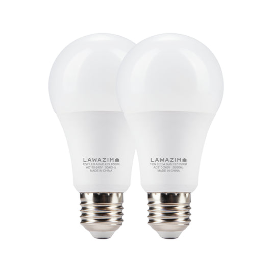 12W LED Bulb A65 E27 - 2 Pack - Energy Saving 70W Equivalent Non-Dimmable Lightbulbs for Home, Kitchen, and Bedroom Lighting