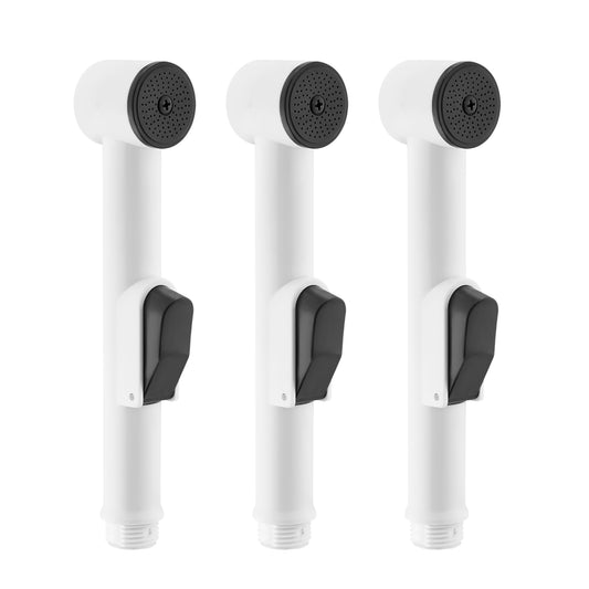ABS Bidet Sprayer - Set of 3 White Handheld Sprayers for Bathroom Hygiene, Personal Care, and Cleaning