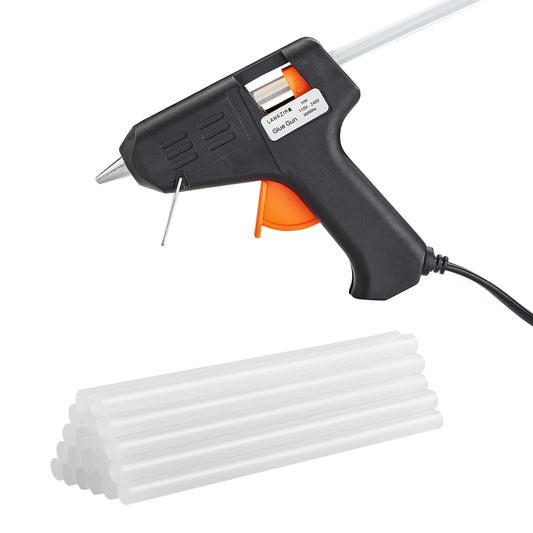 Black Glue Gun - 10W Mini Hot Glue Gun for Crafts, DIY, and Home Repairs on Fabric, Plastic, and Cardboard