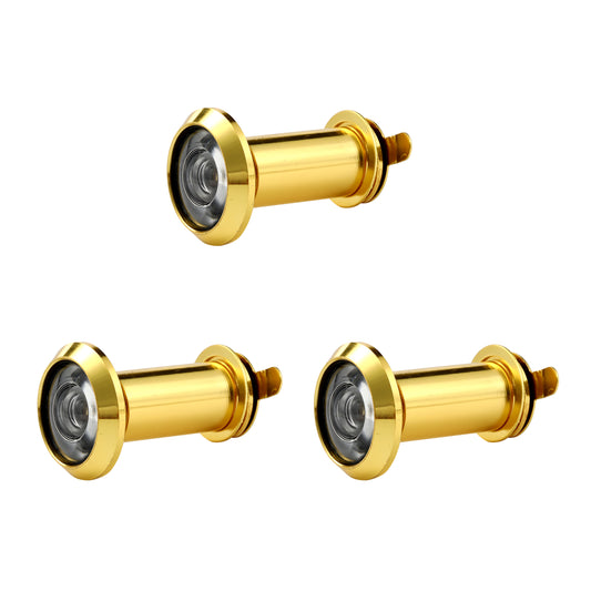 Safety Door Viewer Peephole - Set of 3, 200° Wide Angle for 35–60mm Doors