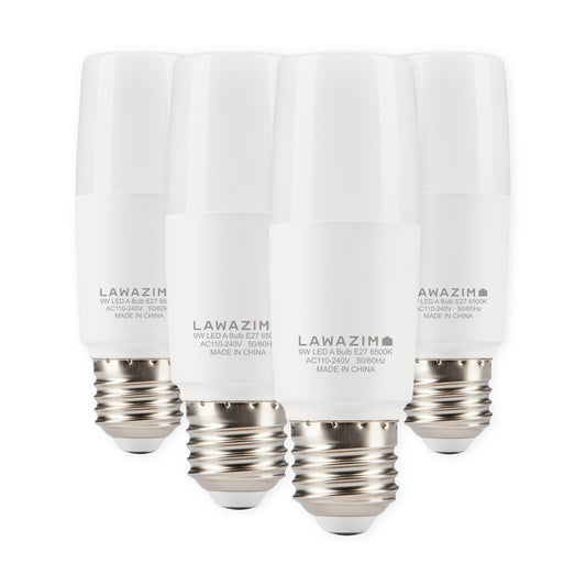 9W LED Stick E27 - 4 Pack -  Energy Saving 55W Equivalent Non-Dimmable Lightbulbs for Wall Sconces, Desk Lamps, and Garage Use