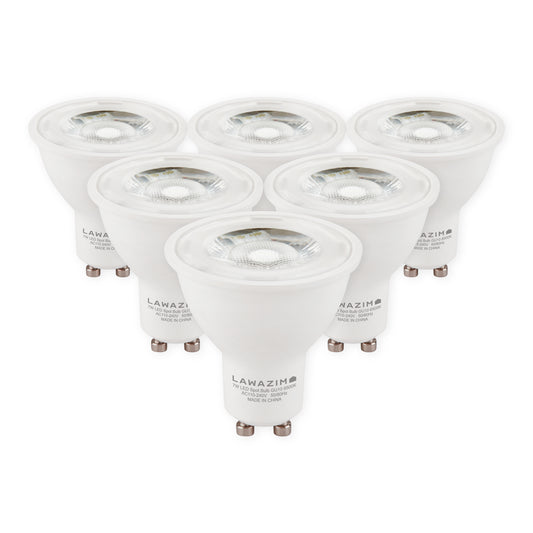 7W LED Spot GU10 - 6 Pack - Energy Saving 75W Equivalent Non-Dimmable Lightbulbs for Ceiling Lights and Recessed Fixtures