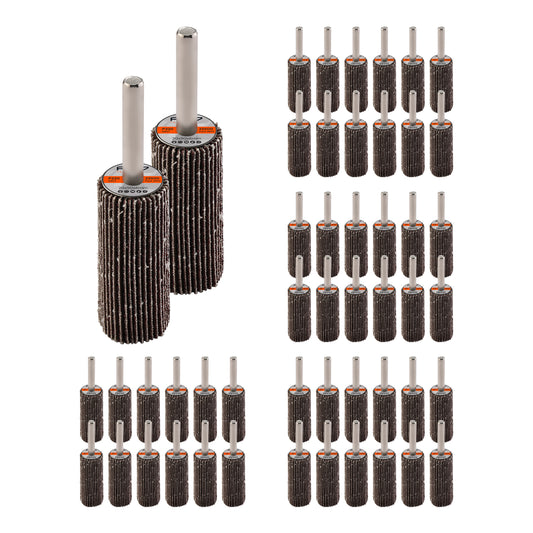 Sanding Flap Wheel for Drill -50 Piece, 20x50mm, 220 Grit- 1/4 inch 6mm Shank Mounted Aluminum Oxide Cylindrical Shape Grinding Abrasive Polishing Disc Sander for Metal Wood Paint Removal