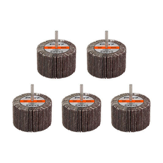 Sanding Flap Wheel for Drill - 5 Piece, 80x50mm - 1/4 inch 6mm Shank Aluminum Oxide Grinding & Polishing Wheels for Metal, Wood, and Paint Removal