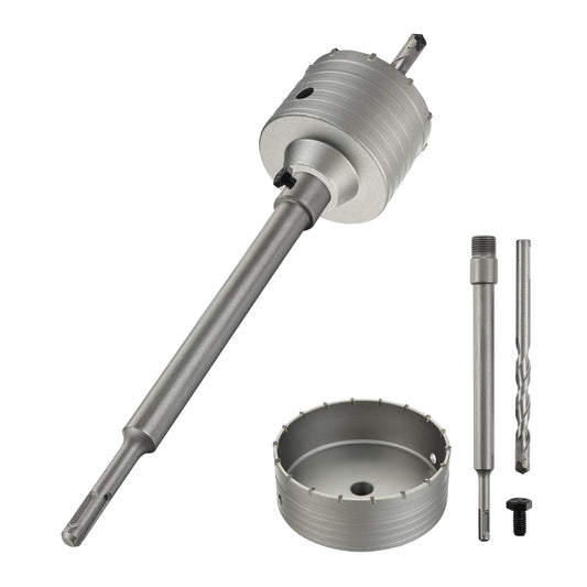 طقم هولسو جدار 80 ملم مع مندريل هلتي SDS Plus بطول 110 ملم - يشمل محول M22x2 وريشة توجيه - منشار كاربيد لقص الخرسانة والطوب والحجر وجدران البناء