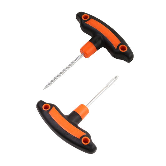 Plastic Handle Tire Plug Repair Tools - 2 Piece - T-Handle Tire Repair Kit for Tubeless Tire Puncture Repair on Cars, Bikes, and Motorcycles