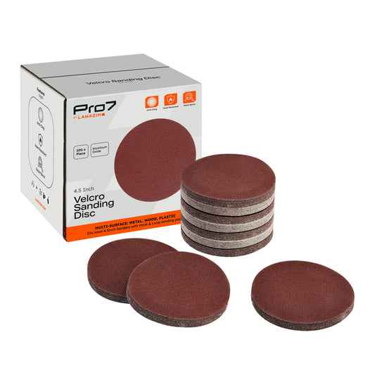 100 Pieces 4.5inch Velcro Sanding Disc Aluminum Oxide - Random Orbital Sandpaper for Automotive, Woodworking, Metal Polishing