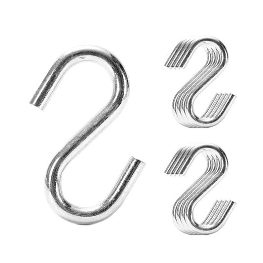 S-Shaped Hook Set 10 Pack  - Heavy Duty S Hooks for Hanging Plants, Kitchen Utensils, Clothes & Towels - Multi Purpose Utility Hooks for Closet, Garden, Garage and Home Organization