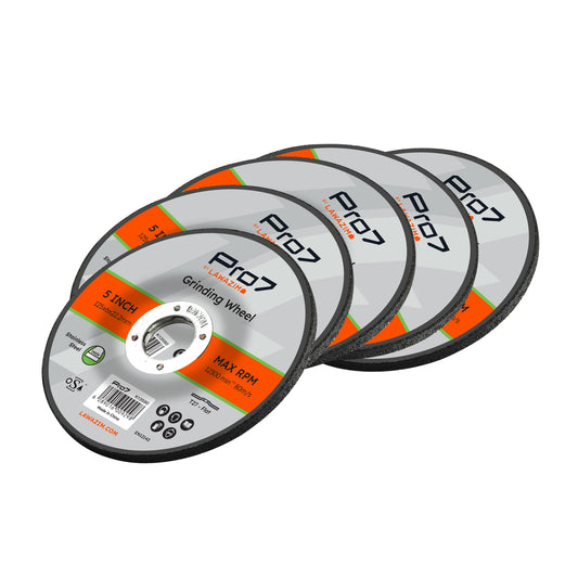 5-Piece Grinding Disc for Metal - 5inch (125x6mm) - 22.2mm Arbor Abrasive Angle Grinder Wheels for Steel, Weld Grinding, Deburring, Edge Preparation and Surface Leveling