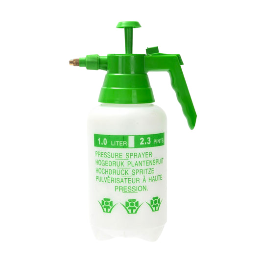 Manual Pressure Sprayer - 1.0L - Adjustable Nozzle Handheld Multi-Purpose Garden & Cleaning Sprayer, Leak-Proof Manual Pump Pressure Bottle for Plant Care, Fertilizer, and Outdoor Cleaning