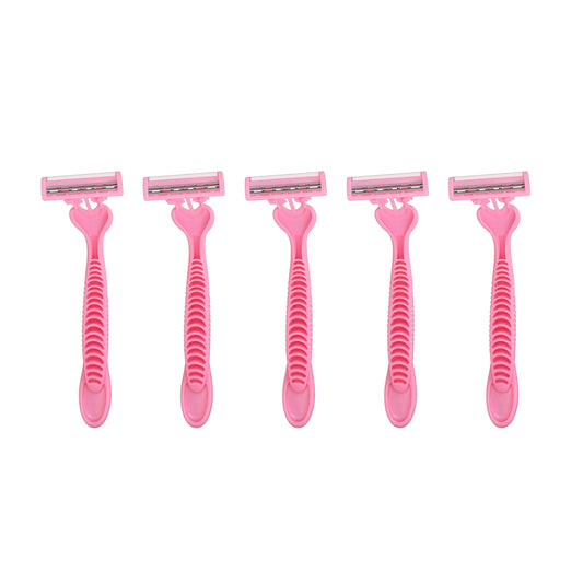 Women's Disposable Razors - Pack of 5 - 3 Blade Disposable Women's Shaving Razors with Non-Slip Handles and Protective Cap - Ideal for Legs, Arms, Underarms, Travel, and Daily Grooming Use