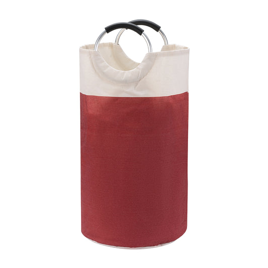 Waterproof Laundry Basket with Foam Protected Aluminum Handles -Red  - 82L Collapsible, Large Capacity and Odor-Resistant Hamper with Durable Fabric - Ideal for Clothes and Wet Towels
