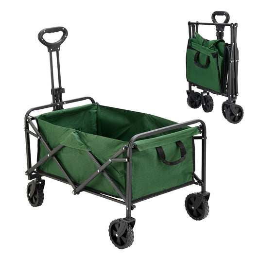 Foldable Garden Cart 79x47x92cm- Supports Max 50kg - Folding Utility Wagon for Garden, Shopping, & Outdoor Sports