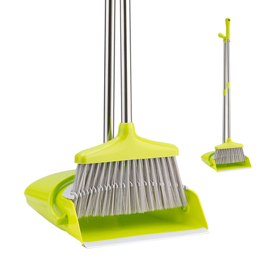 Dustpan and Broom Set - Easy-Storage Cleaning Set for Home, Office, Indoor, and Outdoor Use