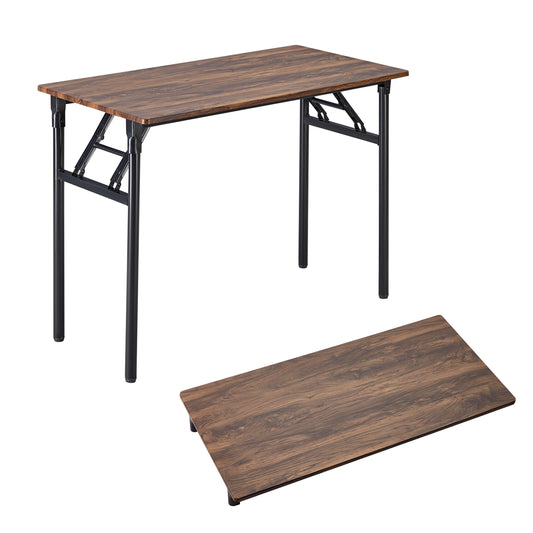 Foldable Table - Brown - Compact Folding Desk for Home Office, Study, Dining, and Small Spaces