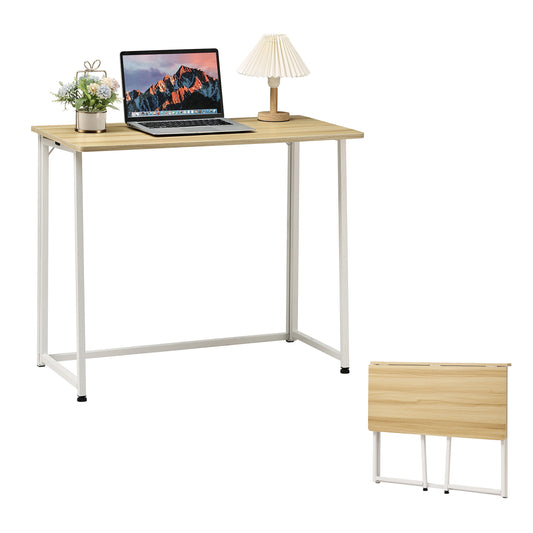 Folding Table - 90x45x73cm - Foldable Home Office Desk for Craft, Study, and Work