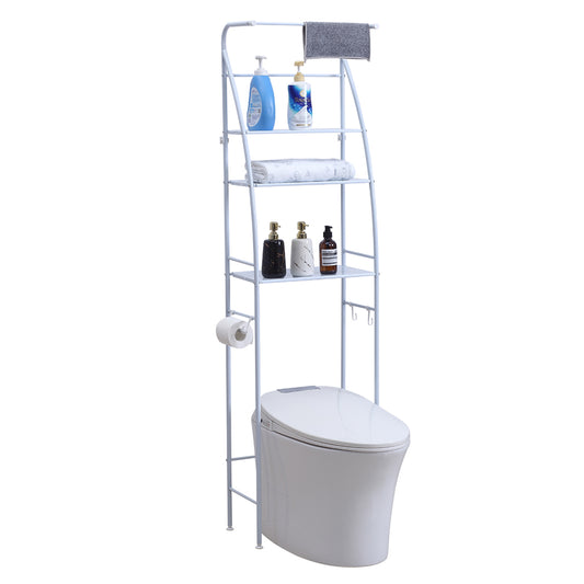 Sailboat Toilet Rack With Towel 25x47x177cm - Toilet Shelf Bathroom Shelves Over Toilet, Above Toilet Storage Rack Bathroom Space Saver, Freestanding Space Saver Toilet Stands with 2 Hooks.