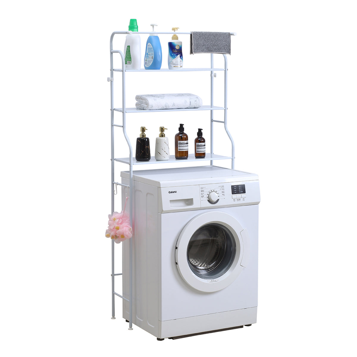 Tw106 Washing Machine Rack Upgraded Washing Machine Rack with Towel - Over-The-Washer Storage Org ...