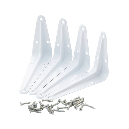 Right Angle Shelf Bracket - 4 Piece Set 3x4inch - Heavy Duty Wall Mount Corner Braces with Screws for - Shelves, Cabinets, and DIY Projects