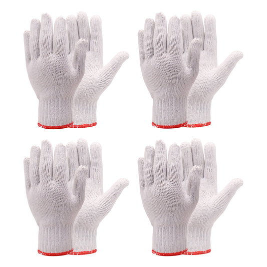 4-Pairs Safety Gloves - White