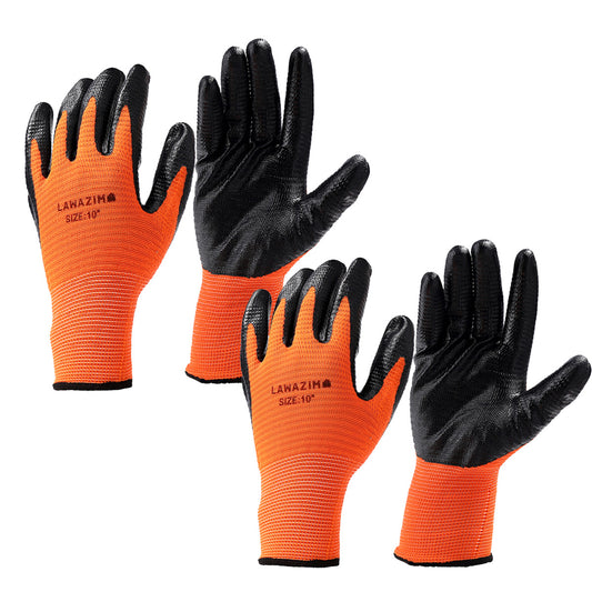 2-Pairs Gloves Medium Size -Black/Orange