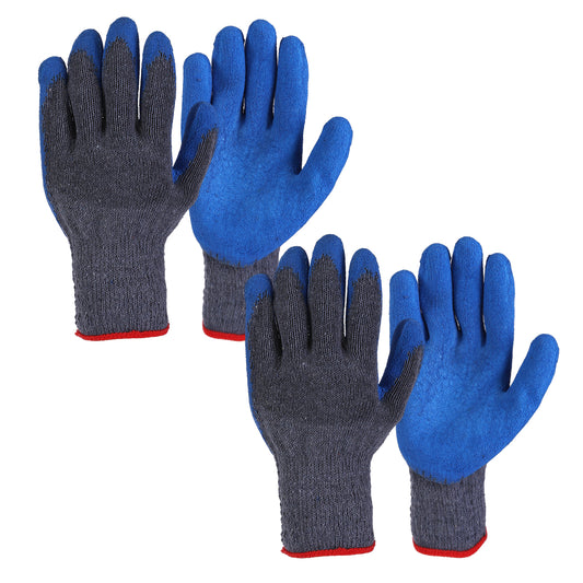2-Pairs Rubber Safety Gloves Set - Grey/Blue