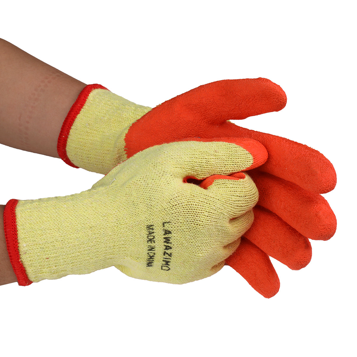 2-Pairs Rubber Safety Gloves Set - Yellow/Orange