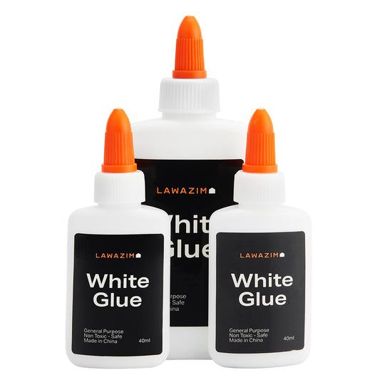 Craft Glue - 3 Piece White - Non-Toxic Multipurpose Glue Set - for Paper, Wood, Fabric, Crafts, and DIY Projects