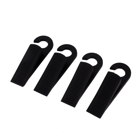Plastic Door Stopper - 4 Piece - Heavy Duty Door Holder with Non-Slip Wedge Design, Fits Standard and Wide Gaps - for Home, Office, and Classroom