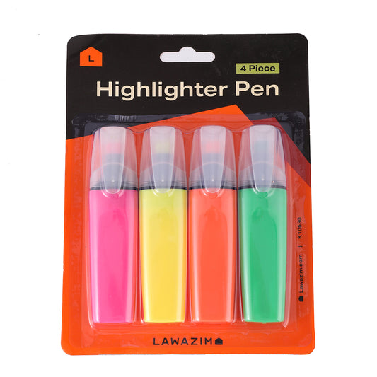4-Piece Highlighter Pen - Big Size
