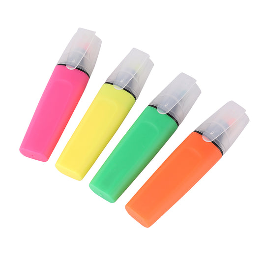 Highlighter Pen - 4 Piece Big Size -Fluorescent Marker Set with Chisel Tip, Bright Neon Colors for School, Office, and Study Notes