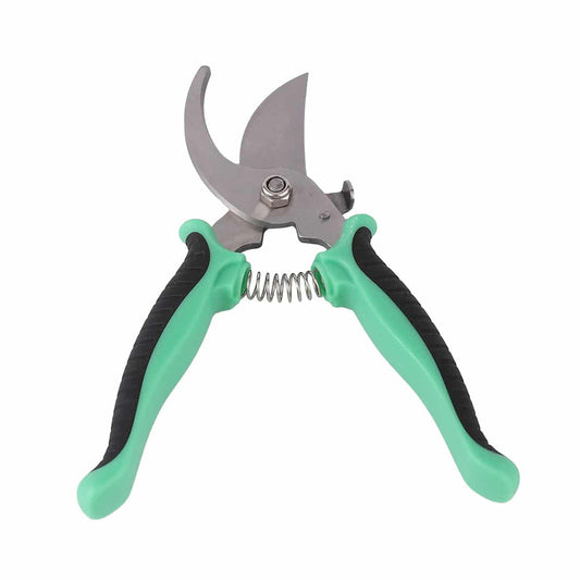 Rubber Handle Pruning Shears - Garden Hand Pruner with Sharp Cutting Blade, Spring-Loaded Design and Safety Lock for for Branches, Stems, Flowers, and Plant Care