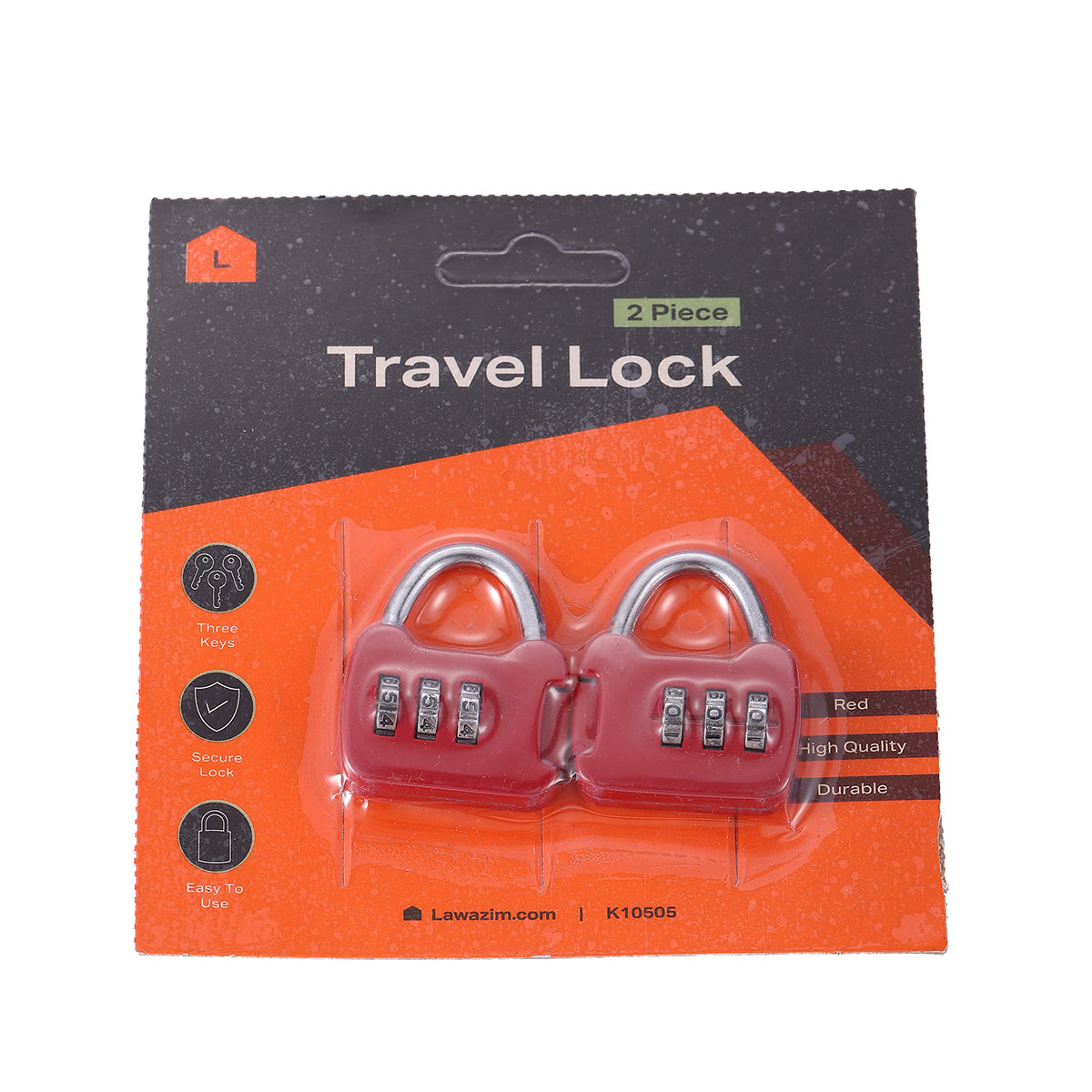 2-Piece Travel Lock - Red