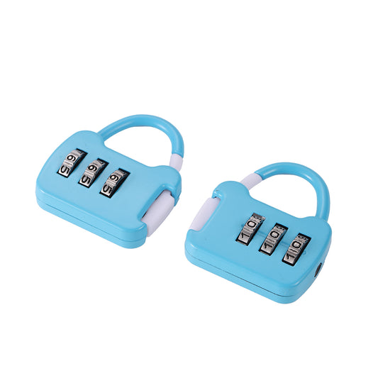 Travel Lock - 2 Piece Blue - 3 Digit Combination Padlock for Luggage, Suitcases, Backpacks, Lockers, Gym Bags, and Travel Security