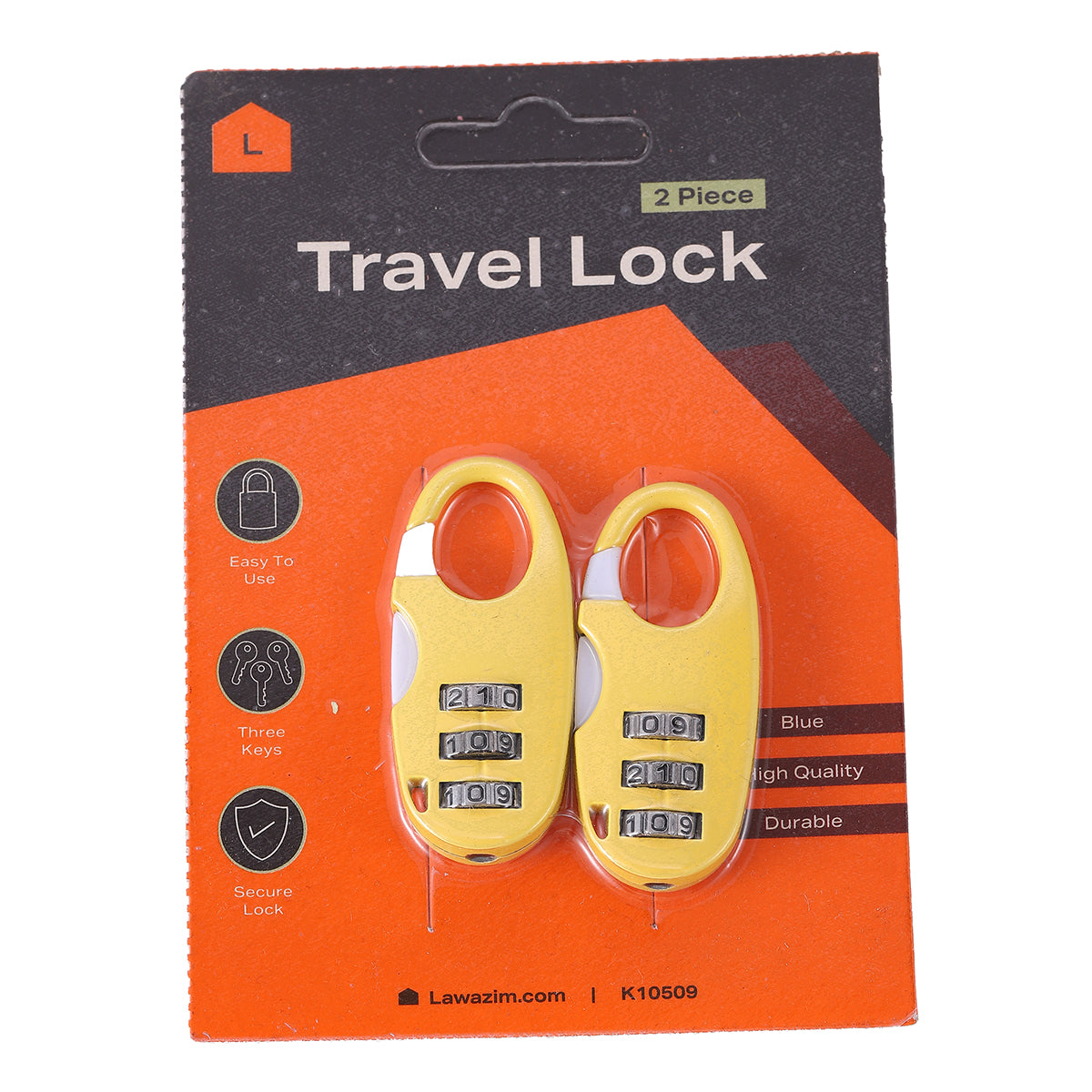 2-Piece Travel Lock - Yellow