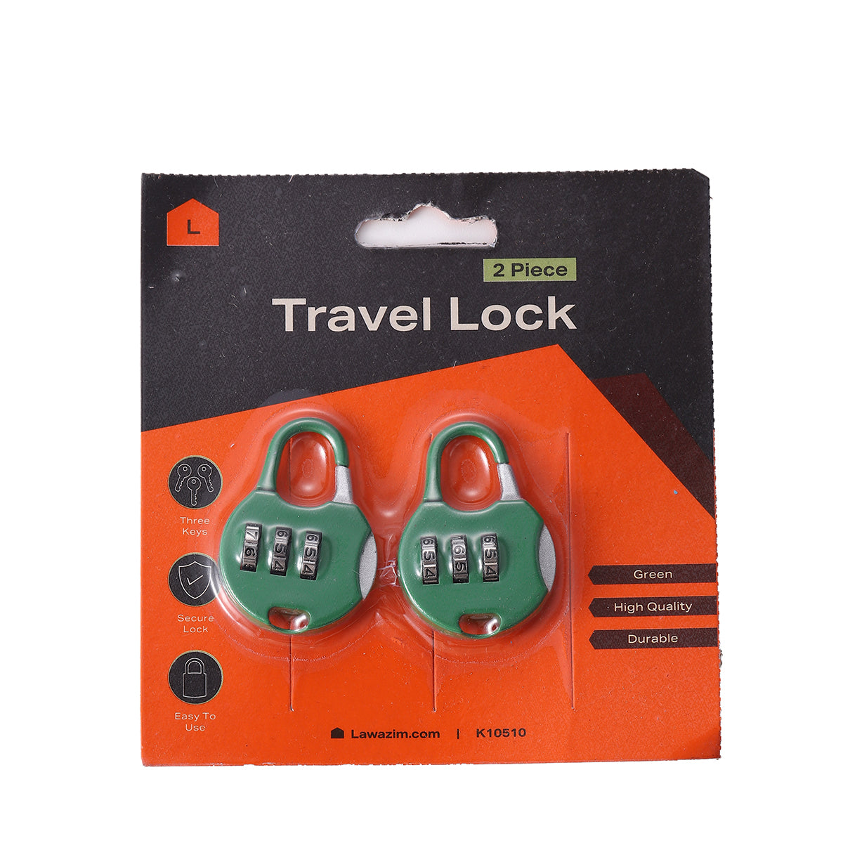 2-Piece Travel Lock - Green