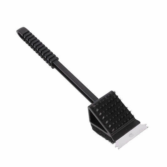 Heavy Duty Grill Brush With Scraper And Scour Pad - 36Cm