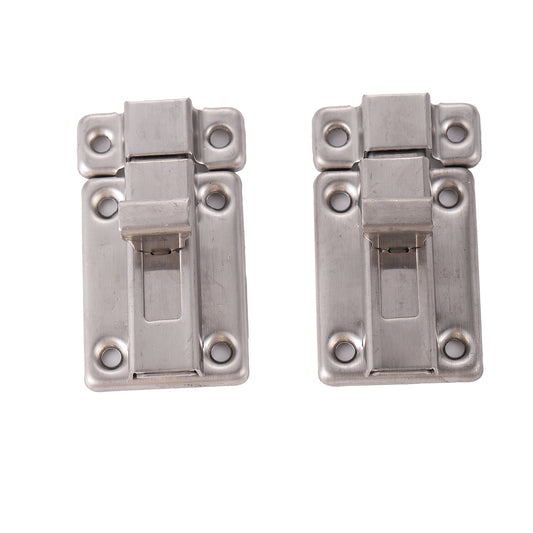 Sliding Lock - 2 Pieces - Steel Door Latch for Cabinets, Gates, Garages, Fences, and Indoor or Outdoor Security