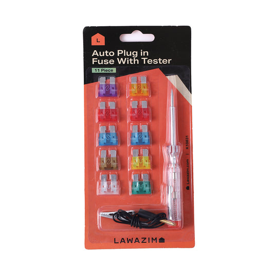 12-Piece Auto Plug In Fuse With Tester