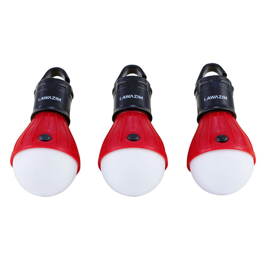 مصباح خيمة LED - 3 قطع - مصباح تخييم طوارئ محمول للمشي لمسافات طويلة والخيام ومجموعات النجاة وانقطاع التيار الكهربائي ورحلات المشي لمسافات طويلة