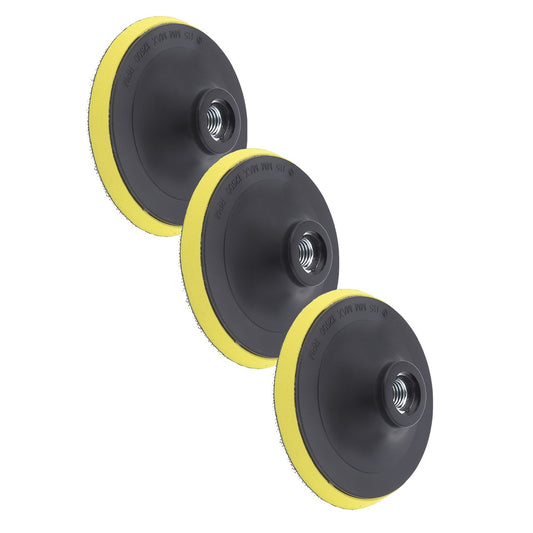3-Piece Self Adhesive Polishing Disk Set - 4.5inch / 115mm - 14mm Mounting Screw, Max 12500 RPM for Sanding and Polishing Applications