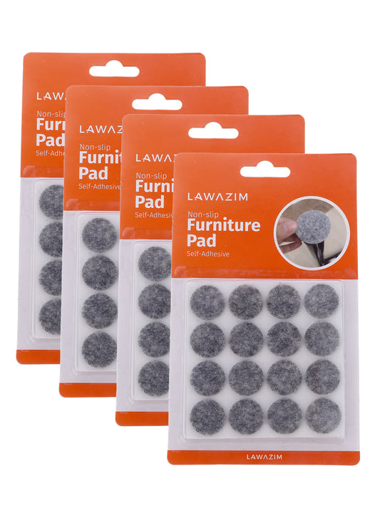 4-Pack Furniture Pads Set 16pcs Each - 3mm Felt Non-Slip Pads for Chairs, Tables, Cabinets, and Hard Floors