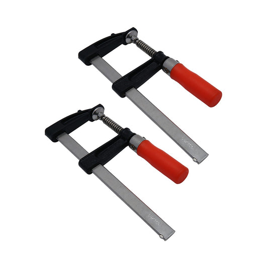 2-Piece Bar Clamp - 20cm, Adjustable F Clamp Set with Screw Tightening Mechanism, Ergonomic Handles, Secure Grip for Woodworking, Carpentry, Furniture Assembly, DIY Projects & Repairs