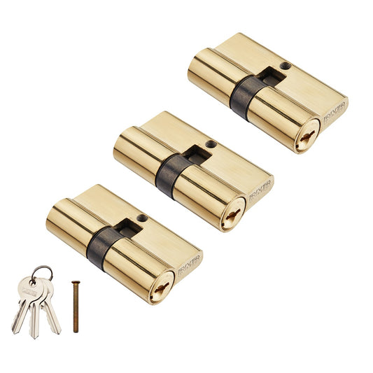 Door Lock Cylinder - 60mm Pack of 3 for Universal Door Compatibility