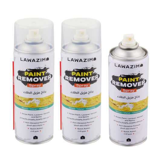 3-Piece Paint Remover Spray - 450ml - Residue Free Non-Corrosive Paint Stripper with Precise Application - Multi Surface Aerosol for Wood Metal Masonry - Removes Epoxy Varnish Lacquer Graffiti