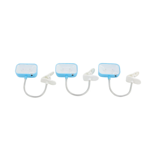3-Piece Multifunction Clip LED Light - Flexible Neck Clip-On Lamp with Adjustable Positioning and Compact Light Head for Reading, Desk, Bedside and Portable Use
