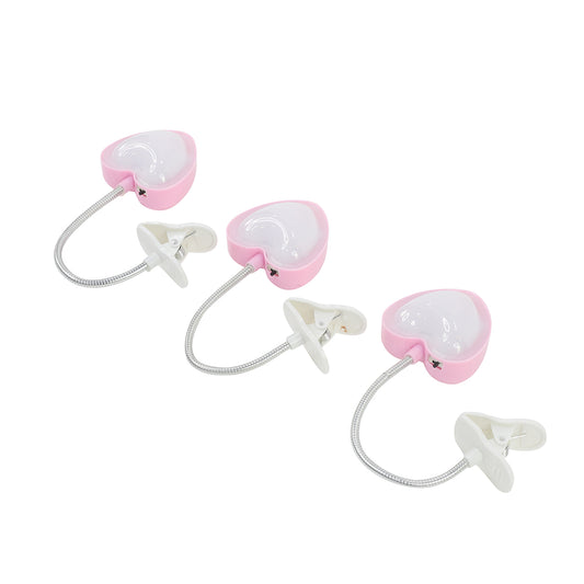 3-Piece Multifunction Clip LED Light - Flexible Neck Clip-On Lamp with Adjustable Positioning and Compact Light Head for Reading, Desk, Bedside and Portable Use