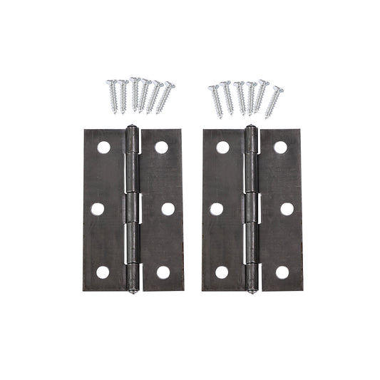 Door Hinge - 2 Piece 3inch Silver - Door Hinges with Screws - Ideal for Interior, Exterior, Garage, and Basement Doors